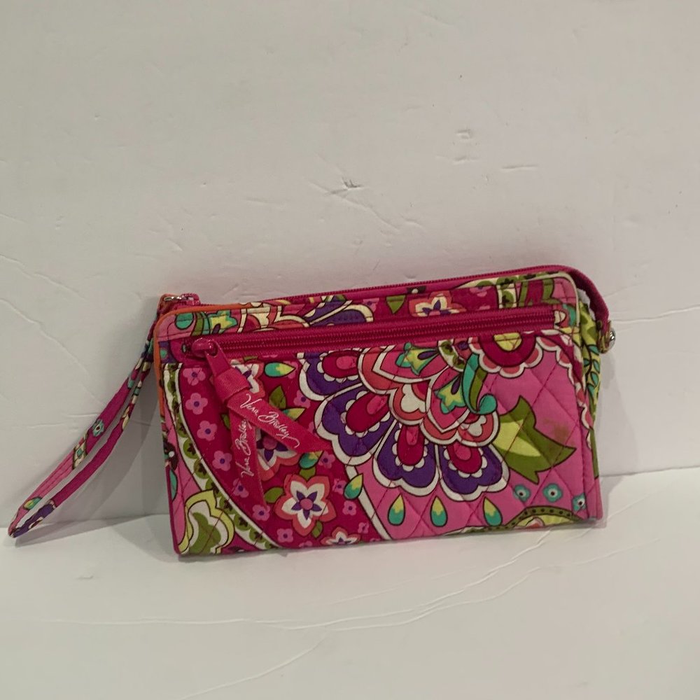 Vera Bradley Pink Floral Quilted Wristlet